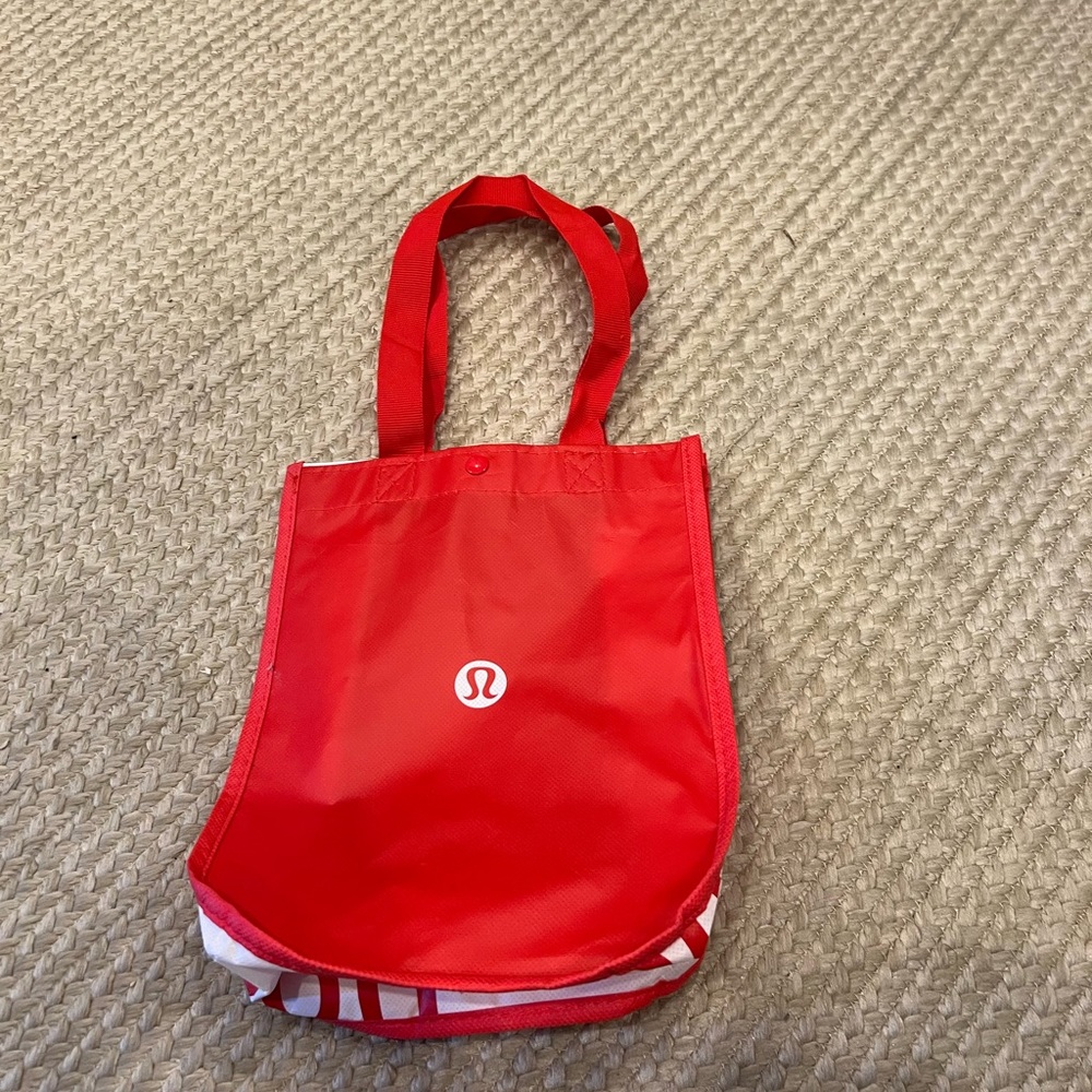Small Red Lululemon Reusable Shopping Bag